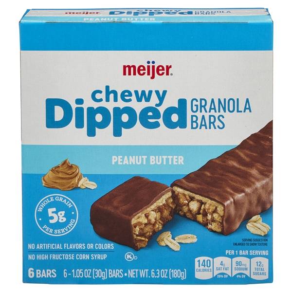 Meijer Dipped Chewy Peanut Butter Granola Bars (6 ct)
