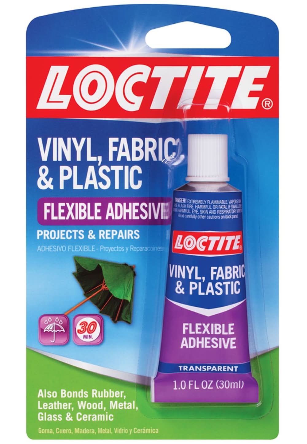 Loctite Vinyl, Fabric & Plastic High Strength Polyurethane Clear Flexible Adhesive 1 Oz