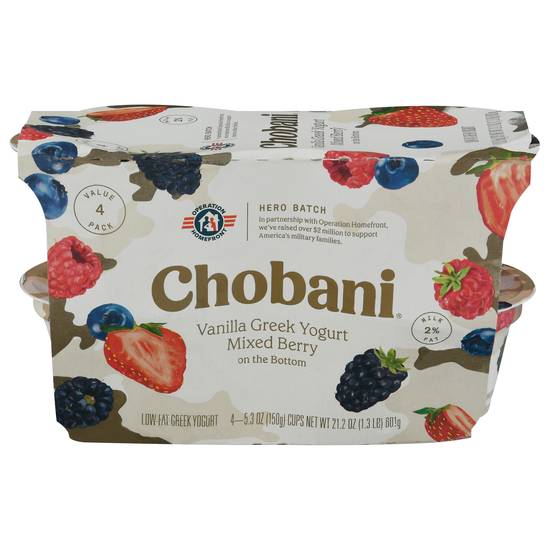 Chobani Mixed Berry on the Bottom Low-Fat Vanilla Greek Yogurt