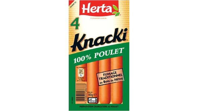 Herta Knacki poulet Le paquet de 4, 140g