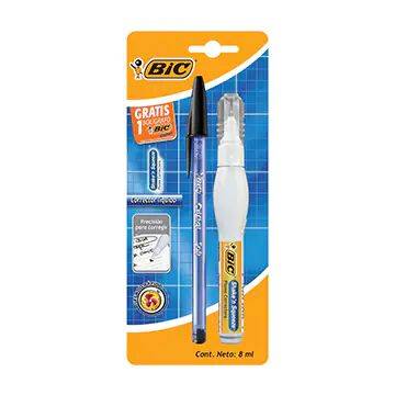 BiC · Corrector líquido + bolígrafo cristal (2 un)