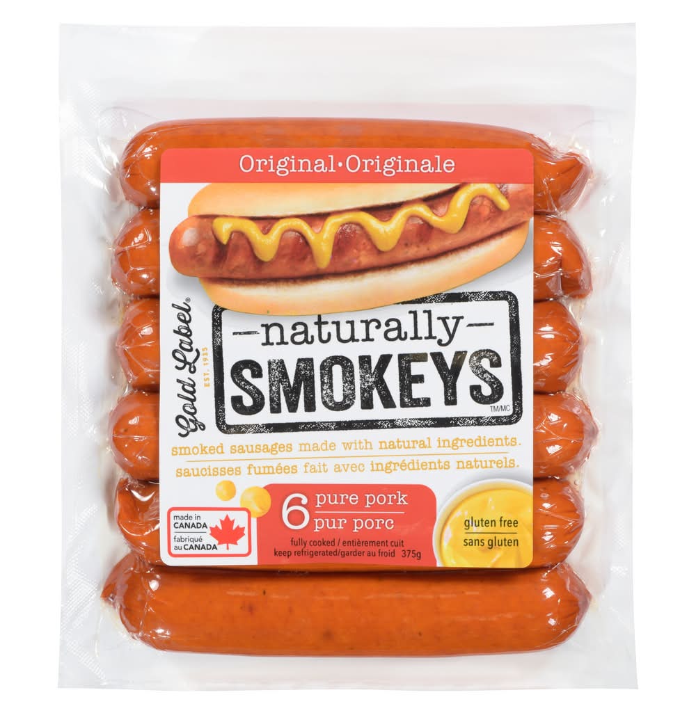 Smokeys Original Pure Pork Smoked Sausages (375 g, 6 ct)