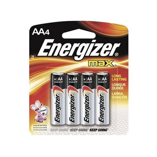 Energizer pila alcalina max aa (pack 4 piezas)