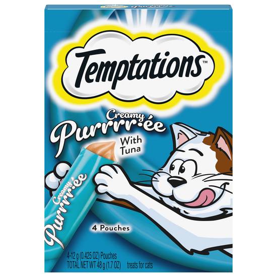 Temptations Creamy Purrrr-Ee With Tuna Cat Treats (4 x 0.43 oz)