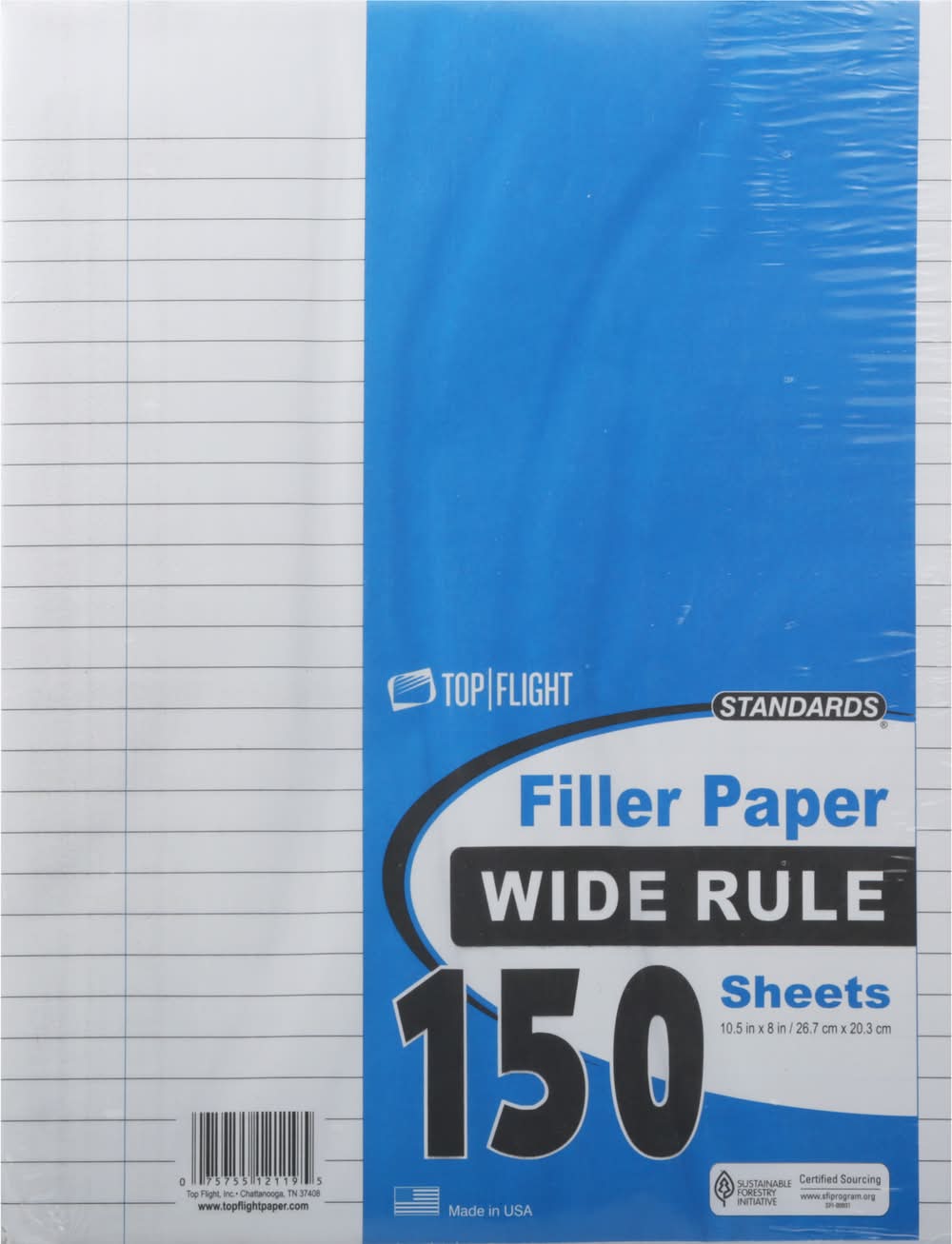 Top Flight Standards Wide Rule Filler Paper 150 Sheets (1.2 lbs)