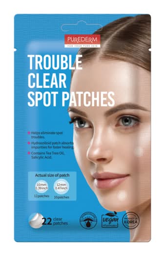 Purederm · Trouble clear parches hidrocoloides para imperfecciones (22 un)
