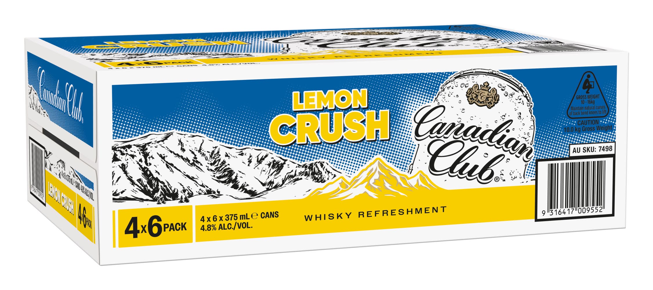 Canadian Club Lemon Crush Can 375mL x Pack 24