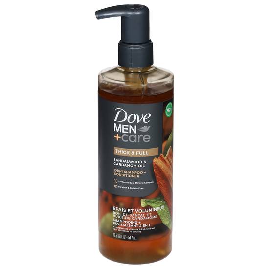 Dove Men+Care Thick & Full 2-in-1 Sandalwood & Cardamom Oil Shampoo + Conditioner
