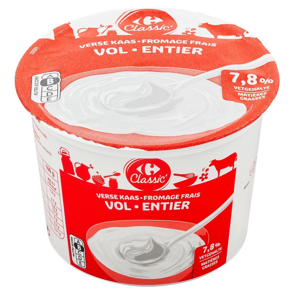 Carrefour Classic'' Verse Kaas Vol 7.8% Vetgehalte 500 g