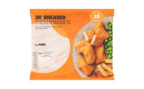 ASDA Frozen 38 Breaded Chicken Nuggets 670G