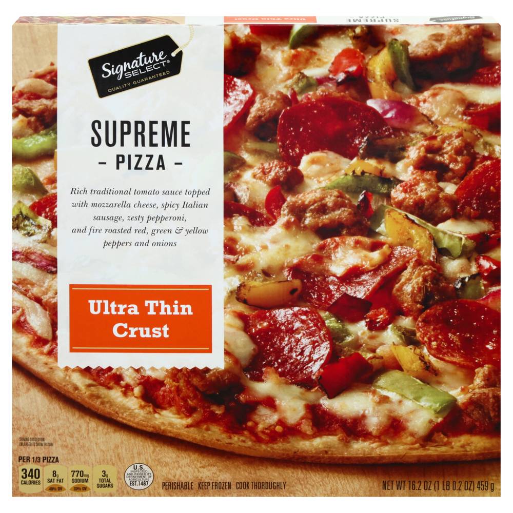 Signature Select Ultra Thin Crust Supreme Pizza (1.01 lbs)