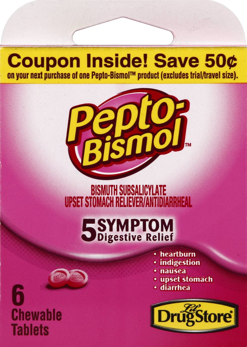 Lil' Drug Store Pepto-Bismol Stomach Reliever Tablets (6 ct)