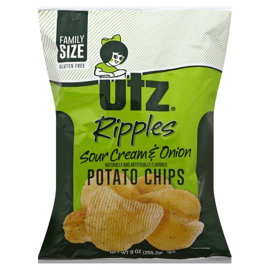 Utz Ripples Family Size Sour Cream & Onion Potato Chips (9 oz)