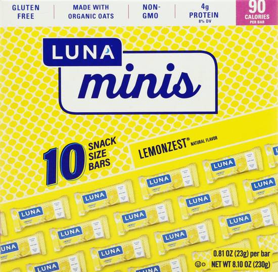 Luna Mini Lemon Zest Nutrition Bars (10 ct)