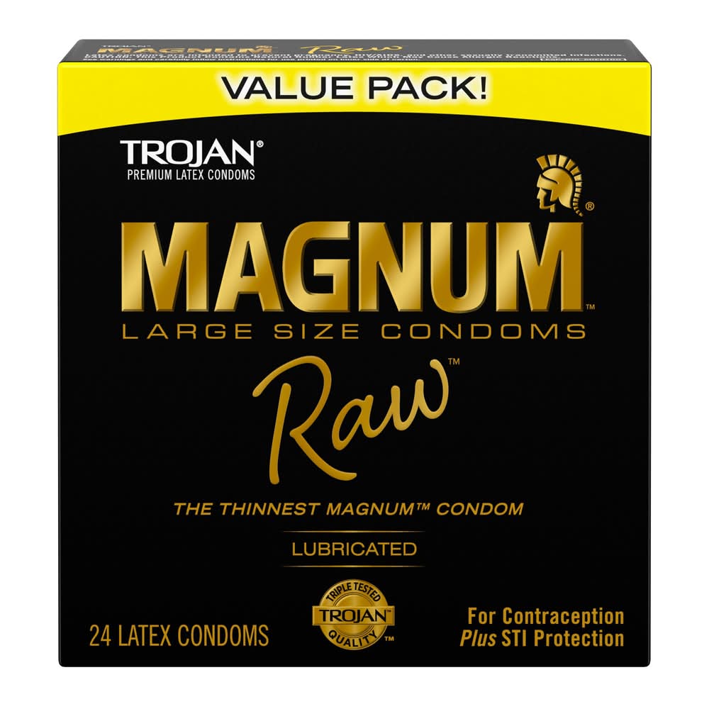 Trojan Magnum Raw Premium Latex Condoms, L (24 ct)