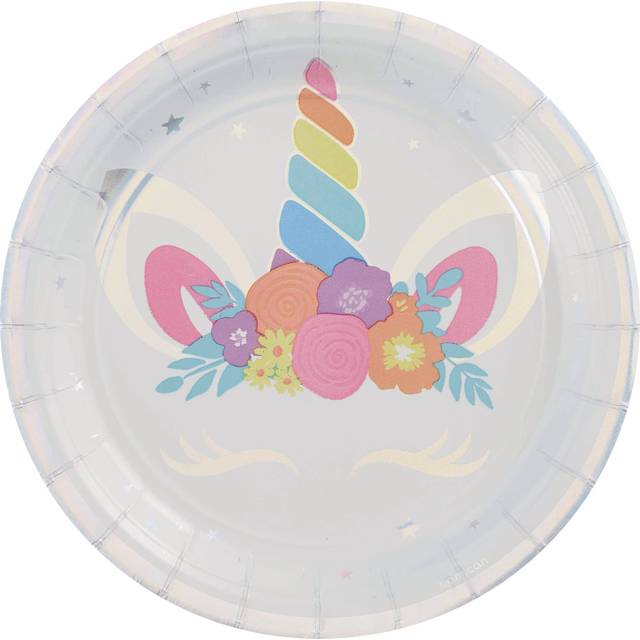 Amscan Iridescent Unicorn Party Dessert Plates (8 ct)