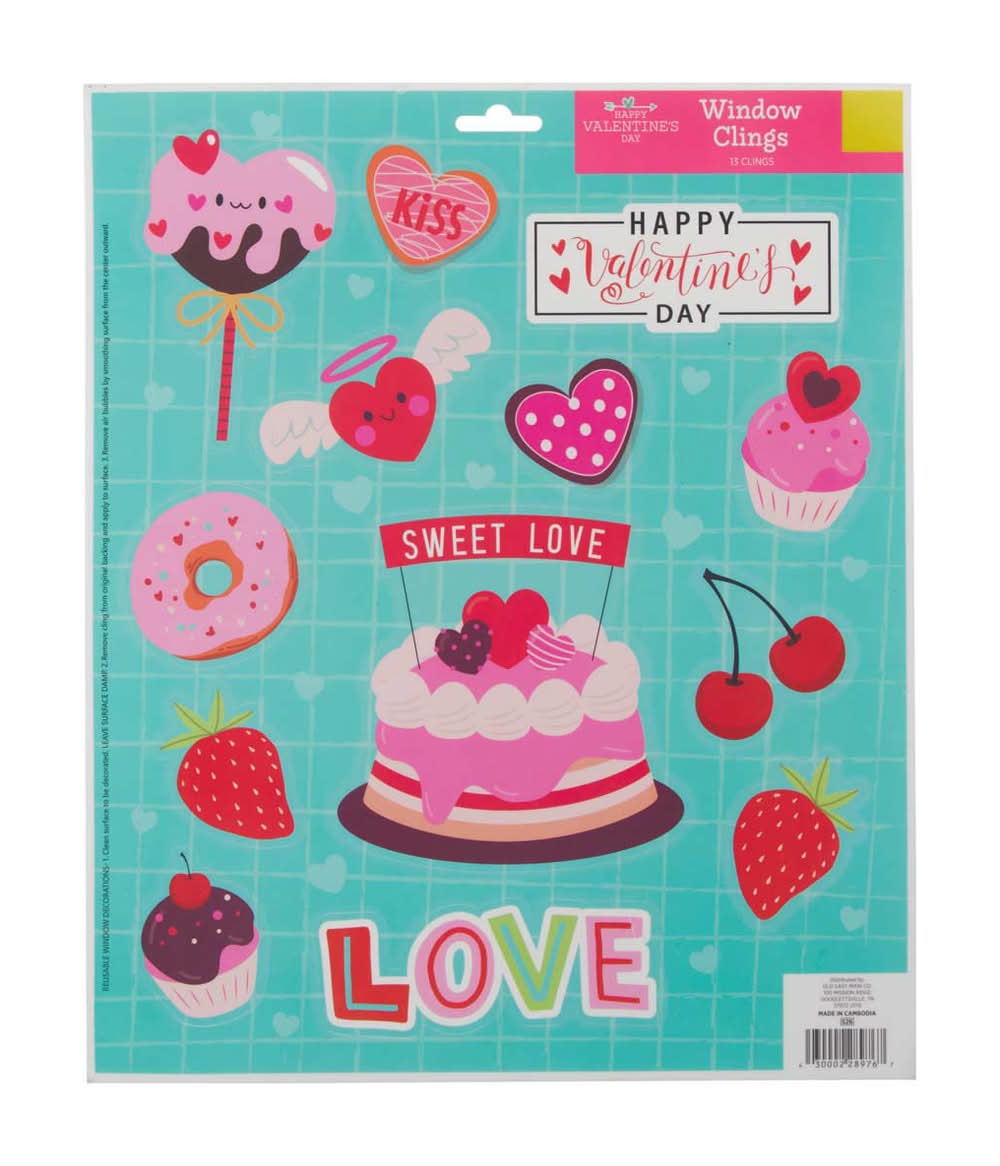 Happy Valentine'S Day Window Clings Assorted