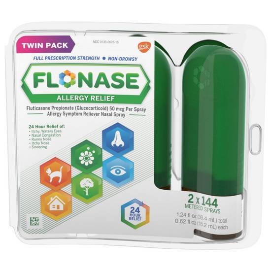 Flonase Non-Drowsy 24HR Allergy Relief Spray, 50mcg Flucticasone Propionate, 244 Sprays