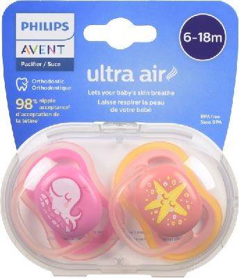 Avent Ultra Air Soft Pacifiers 6-18 m (2 units)