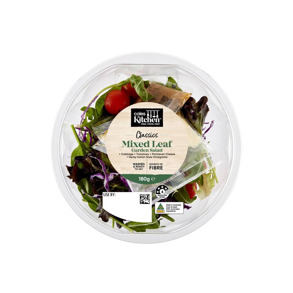 Coles Kitchen Classics Mixed Leaf Garden Salad 180g