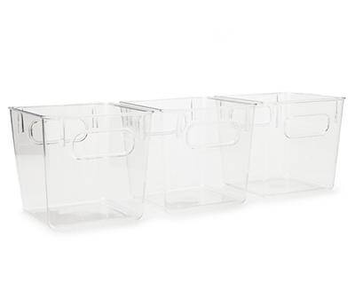 Real Living Clear Plastic Storage Bins (3 ct)