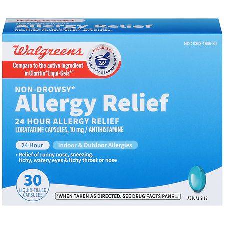 Walgreens Wal-Itin Loratadine Antihistamine Softgels Allergy Relief Tablets (30 ct)