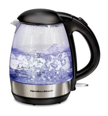 Hamilton Beach Electric Glass Kettle 1.2 L 1500w, Black