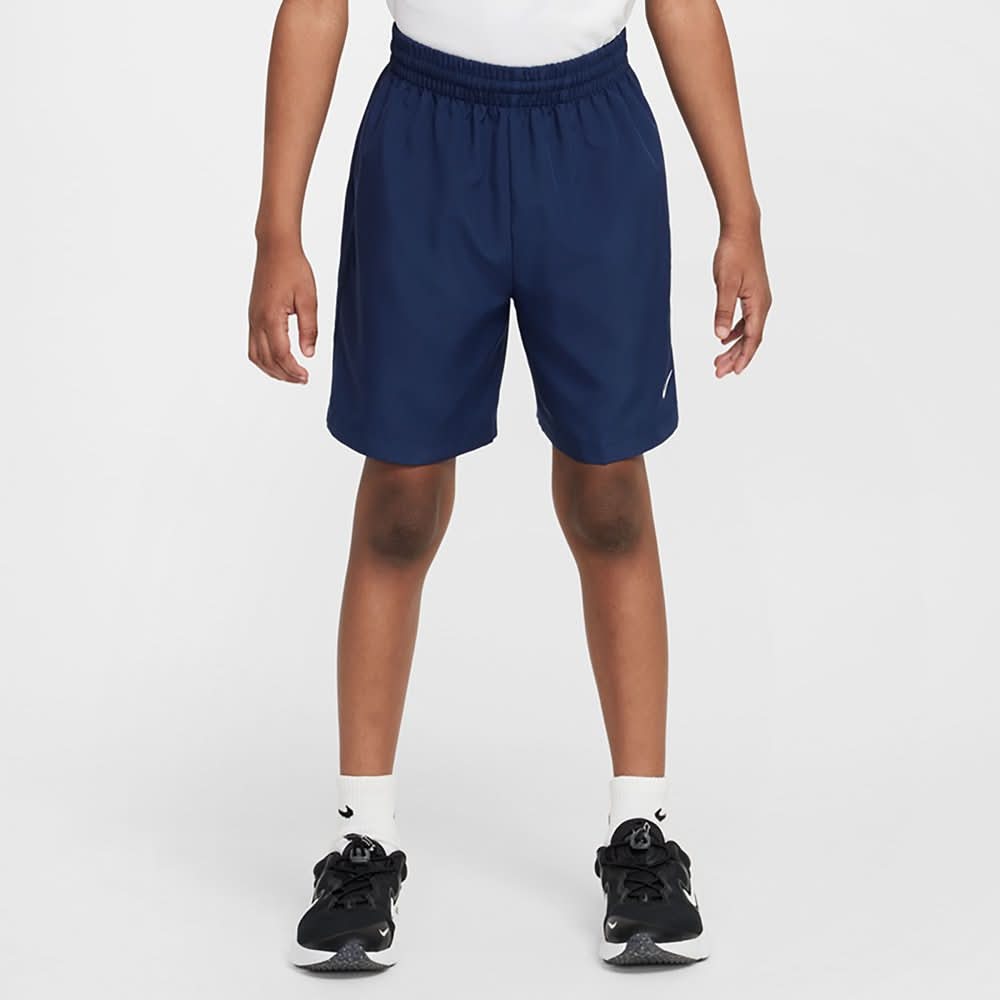 Nike Boys' Dri-FIT Multi+ Woven Shorts 6 in, Midnight Navy / (White), Small
