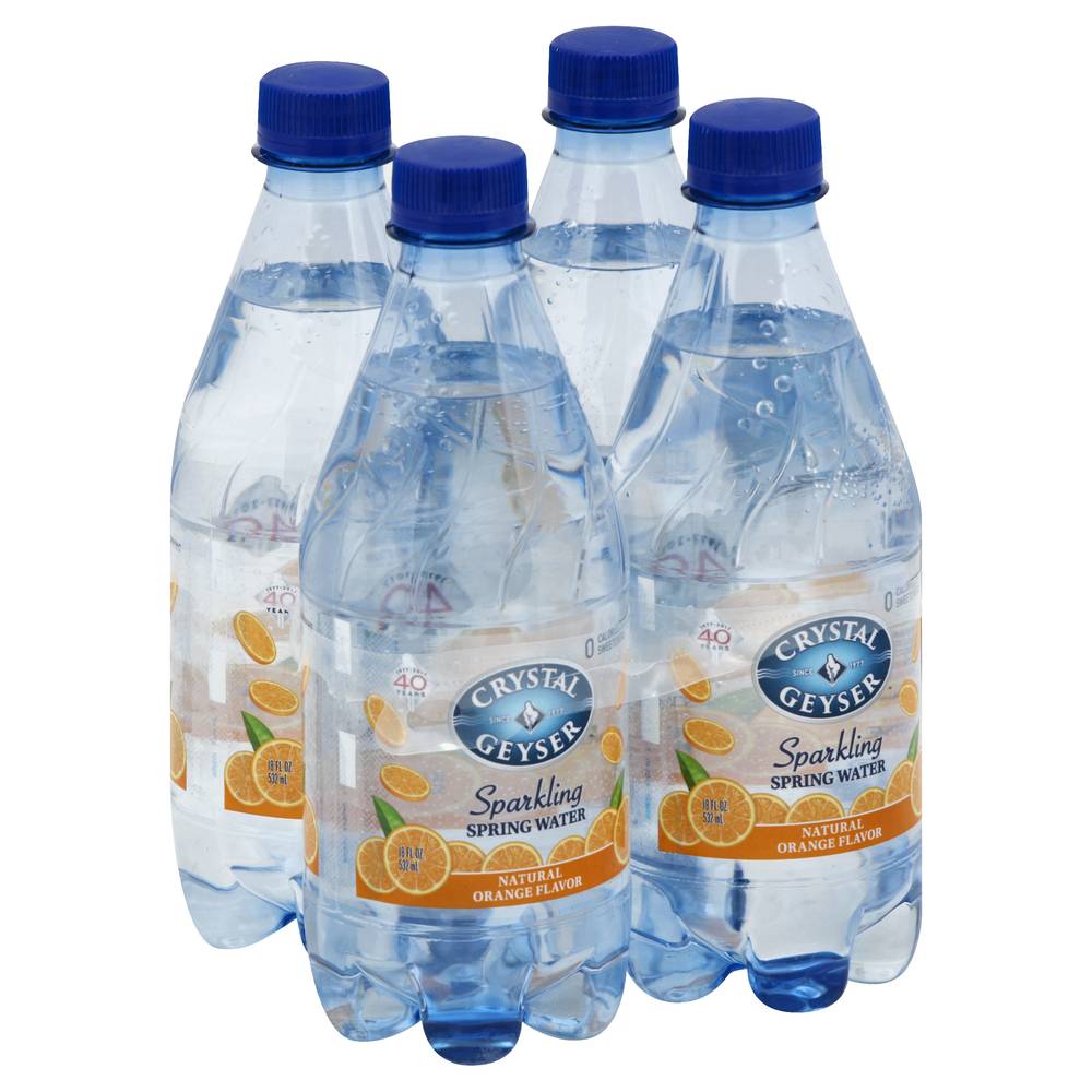 Crystal Geyser Natural Sparkling Mineral Water (4 ct, 18 fl oz) (orange)