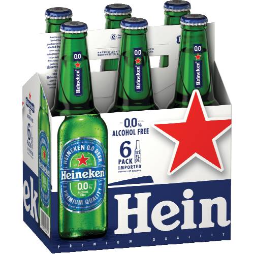 Heineken 0.0 Alcohol Free Lager 6 Pack Bottles