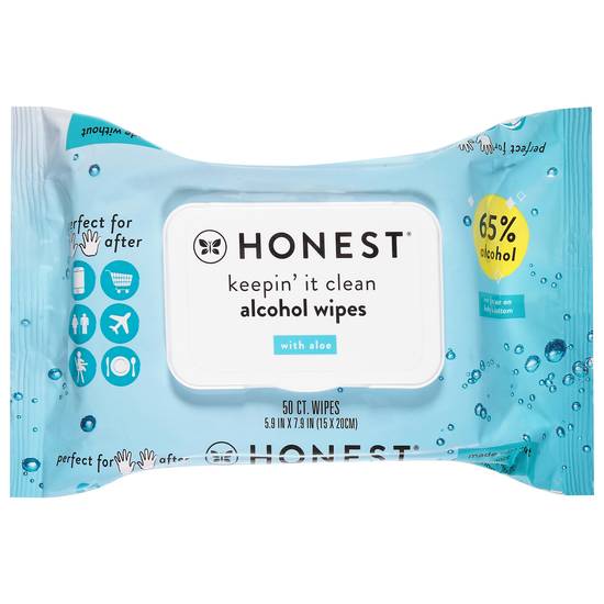 Honest Alcohol Wipes With Aloe (50 ct)