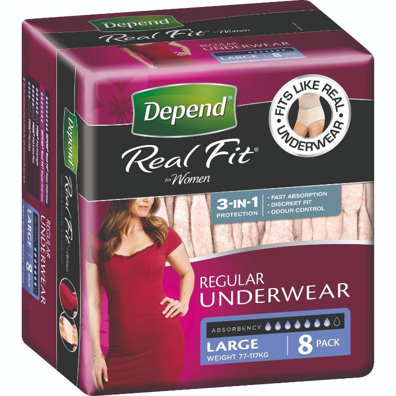 Depend REALFIT LGE Womens 8pk