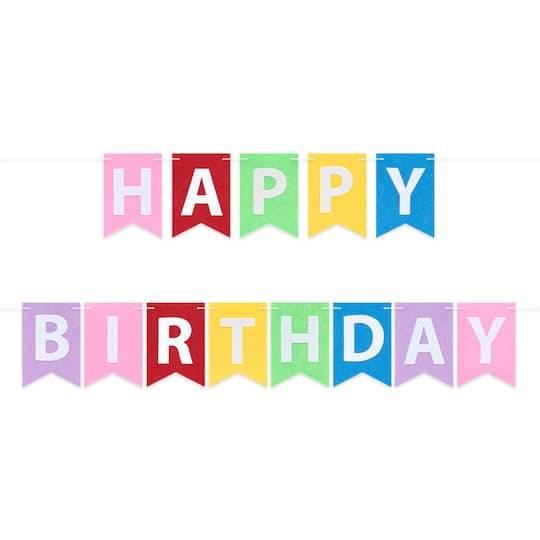 Celebrate It Happy Birthday Felt Garland, Multicolor