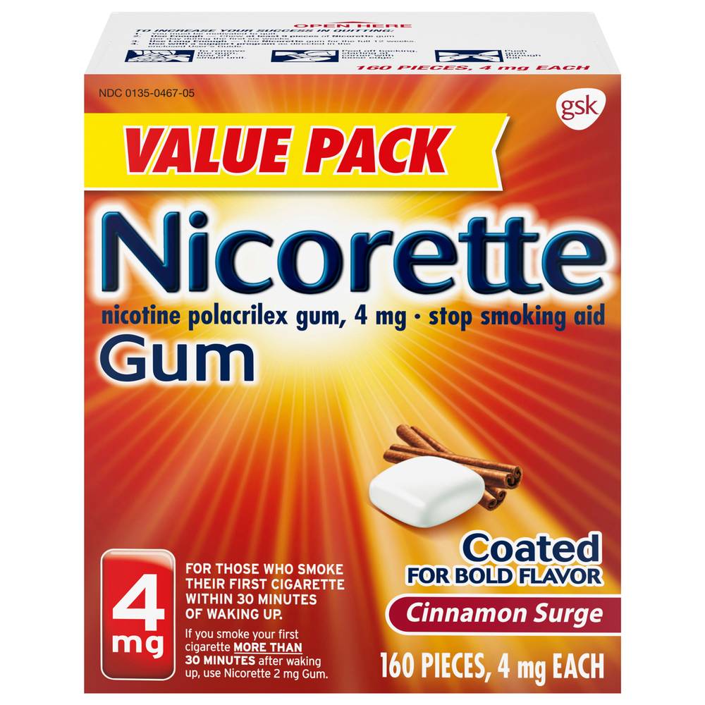 Nicorette Stop Smoking Aid Cinnamon Surge Gum (160 ct)