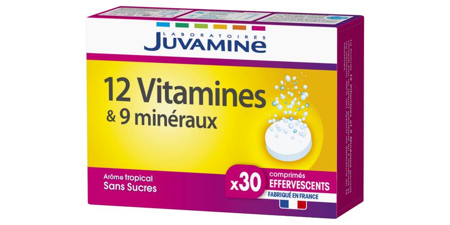 Juvamine - Complément alimentaire comprimés 12 vitamines et 9 minéraux