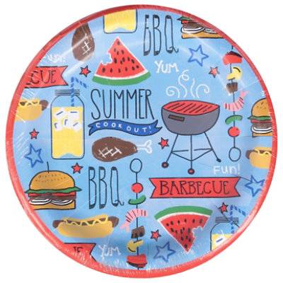 Ssel Summer Barbeque Lunch Plates - 8 Count