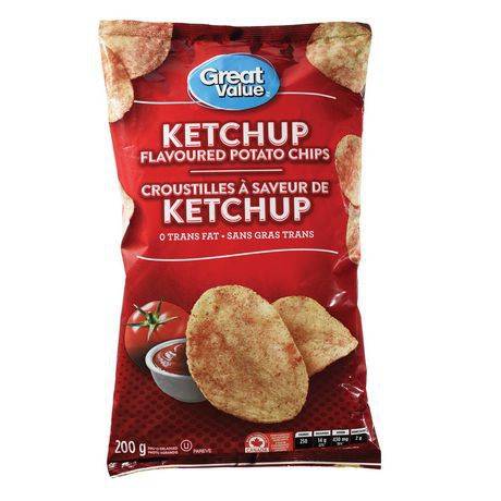 Great value croustilles à saveur de ketchup (200 g) - ketchup flavoured potato chips (200 g)