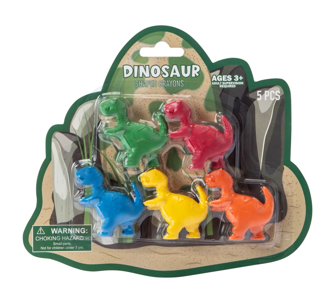 Shaped Crayons 5-Pack Dinosaur
