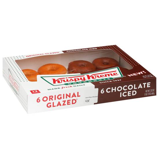 Krispy Kreme Original Doughnuts (glazed & chocolate iced)