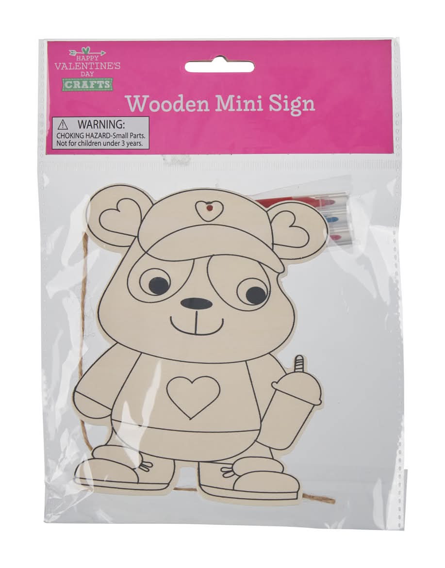 Happy Valentine?S Day Diy Wooden Mini Sign Craft Kit 1 Ct Assorted