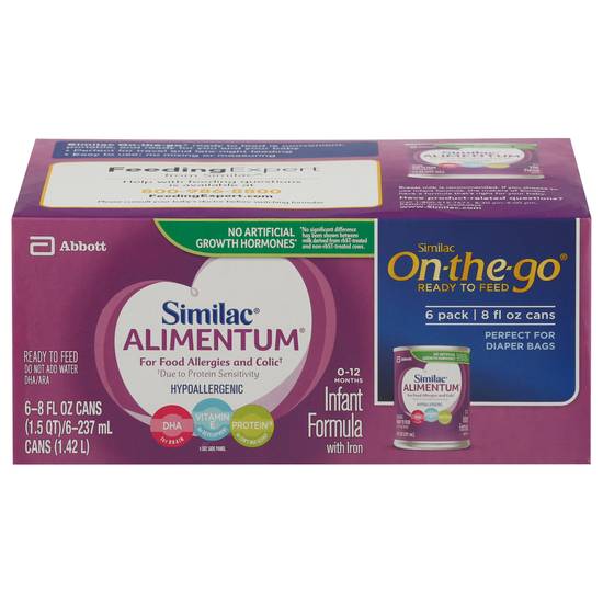 Similac On-The-Go Ready To Feed 0-12 Months Alimentum Infant Formula With Iron (6 ct)