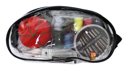 Allary Deluxe Sewing Kit in Vinyl Zipper Pouch, Assorted (3 pack)