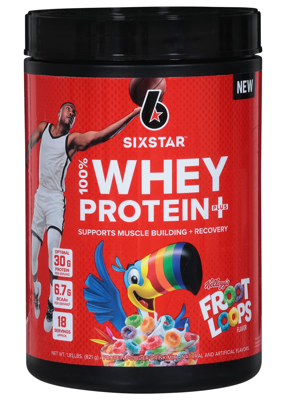 SixStar Whey Plus Protein Powder, Froot Loops (1.81 lbs)