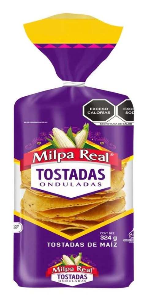 Milpa Real · Tostadas de maíz onduladas (324 g)
