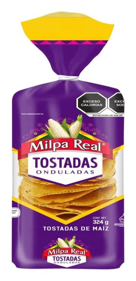Milpa Real · Tostadas de maíz onduladas (324 g)