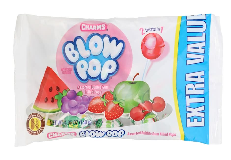 Charms Blow Pops Assorted Bubble Gum Flavored Candy, 1-ct.