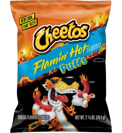 Cheetos Cheese Puffs Snacks, Flamin' Hot (2.6 oz)