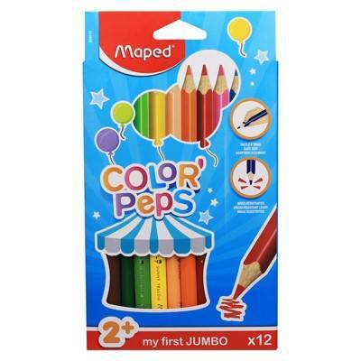 Maped Color'Peps My First Jumbo Triangular Colored Pencils, Pack of 12/6 Packs