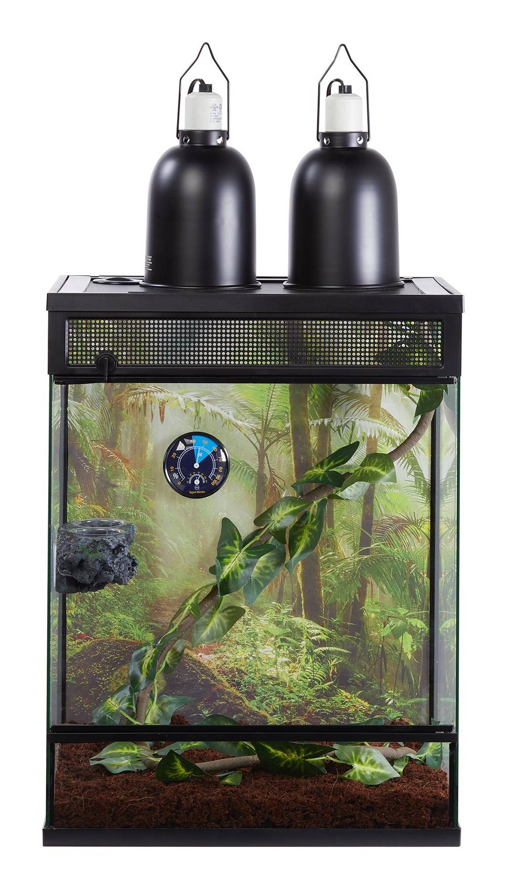 Thrive Tropical Reptile Terrarium Essentials Kit, 30 Gallons, Black-Clear