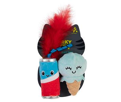 Quirky Kitty Summer Day Cat Toy Set, Blue (2 ct)